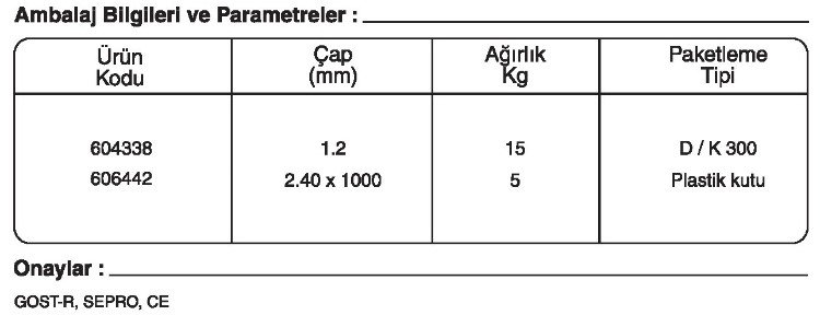 GeKa ELOX SG 410 GAZALTI KAYNAK TELİ kaynakekipmanları.com gazlatı kaynak teli fiyatı: {urun_fiyati} 